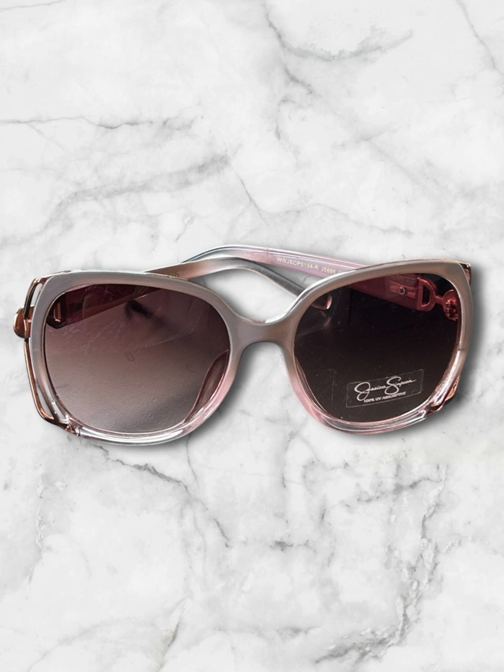 NWOT Jessica Simpson Glam Oversized Rose Fade Metal Vent Sunglasses J5686 RSF - Picture 5 of 13